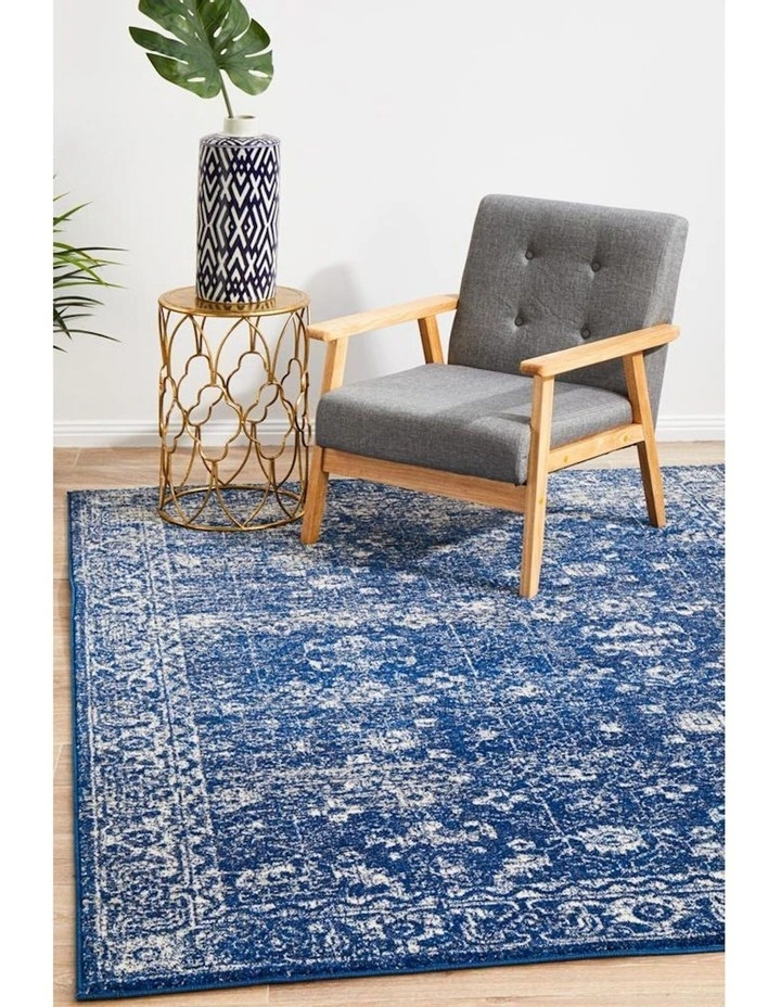 Evoke Oasis Transitional Rug in Navy