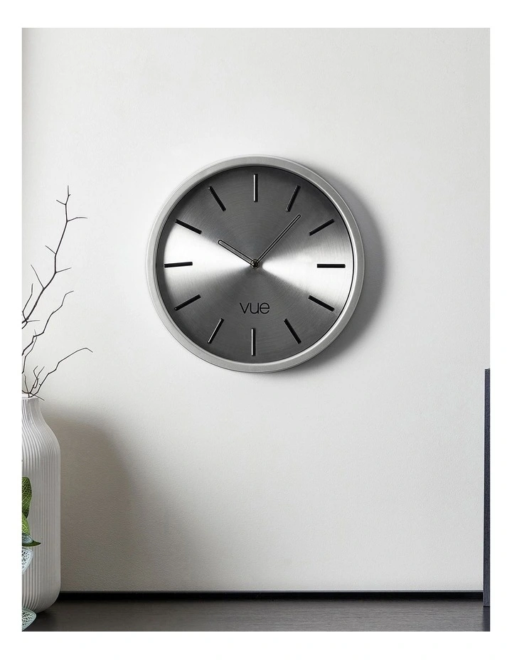 Paddington Onyx Metallic Clock 30cm in Metallic Charcoal