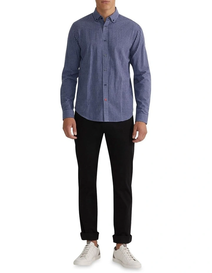 Stratton Small Check Shirt in Blue
