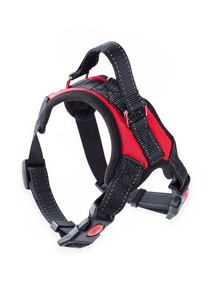 No Pull Dog Harness with Adjustable Chest Belt S Size in Red