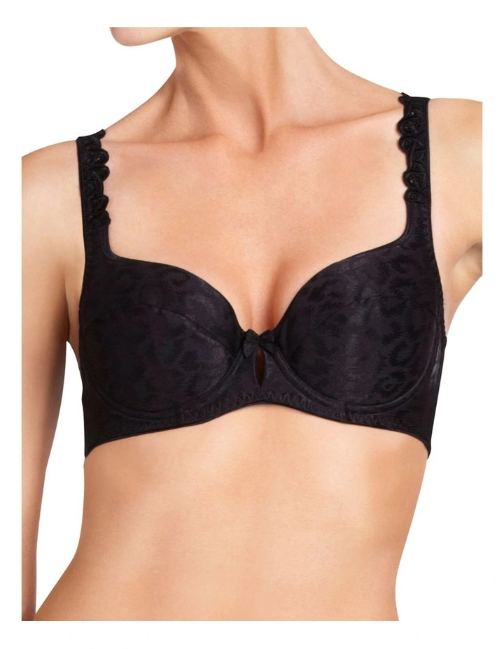 Damask Contour Bra in Black