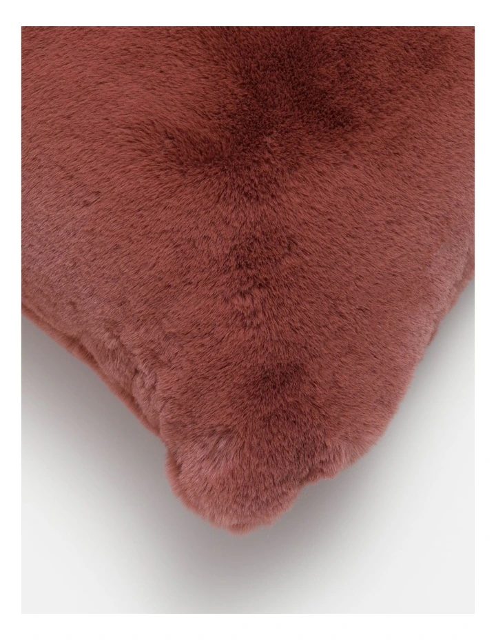 Amelie Faux Fur Cushion in Withered Rose
