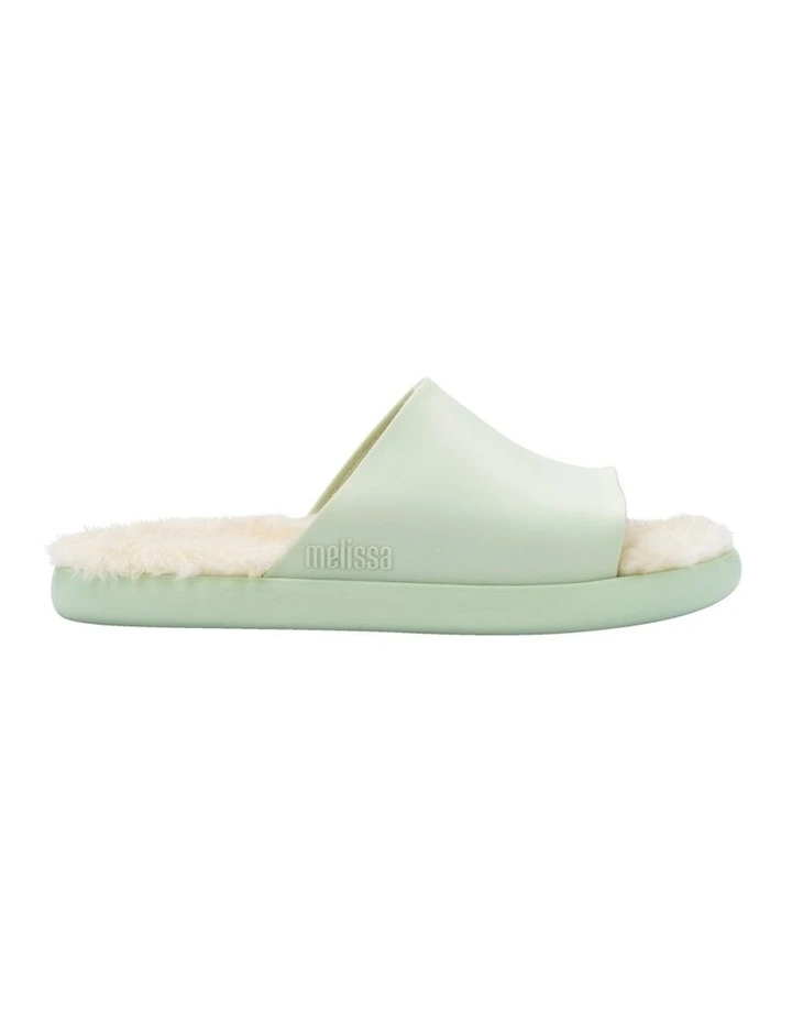 Melissa Fluffy Slide in Green Beige