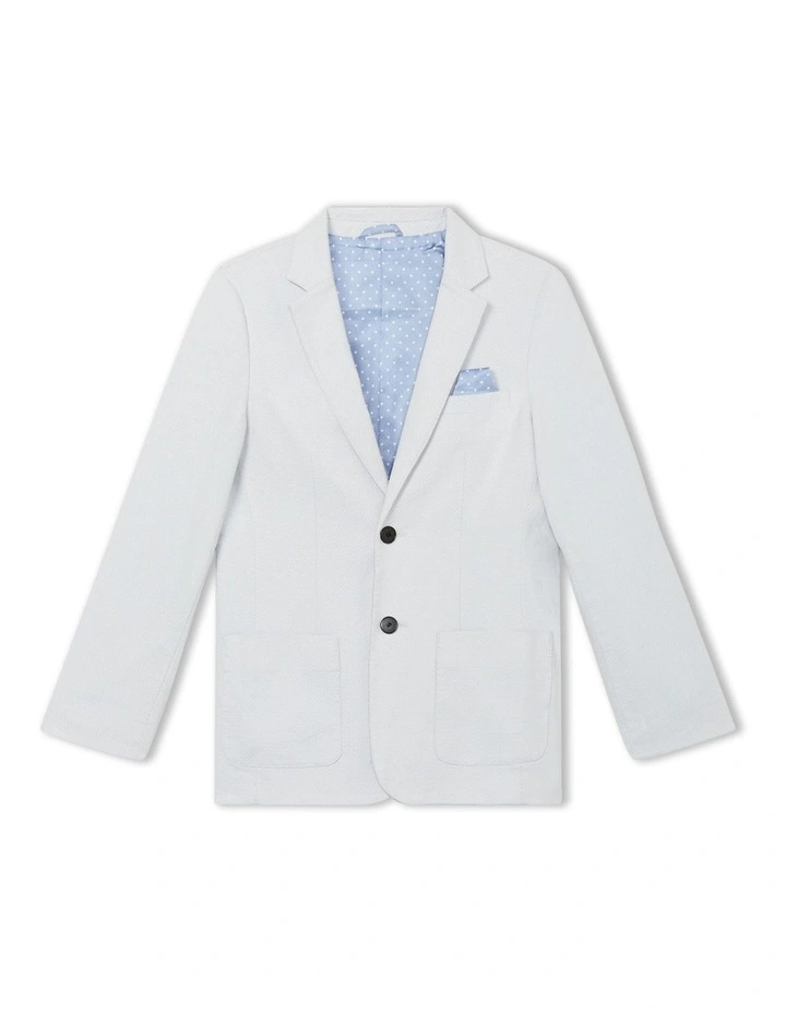 Junior Fit Dobby Blazer (3-7 Years) in Grey