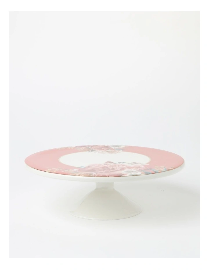High Tea Floral Footed Cake Stand in Pink