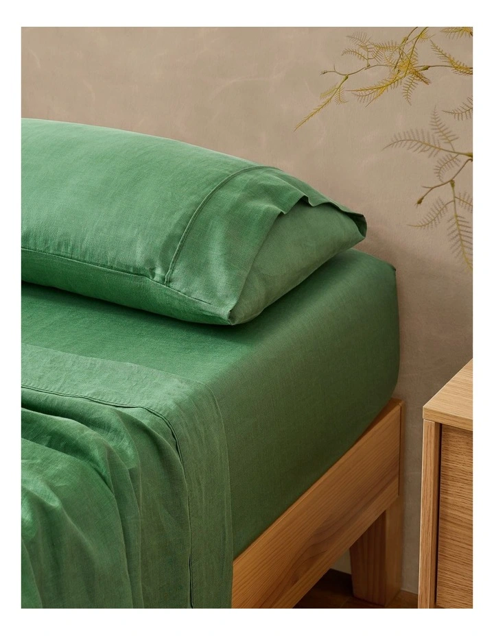 Vintage Washed Hemp Linen Sheet Set in Eden