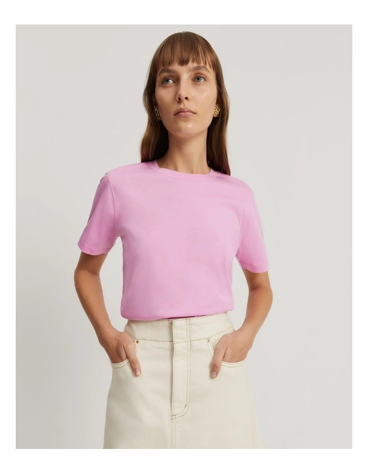 Mercerised Slim T-shirt in Rosetta