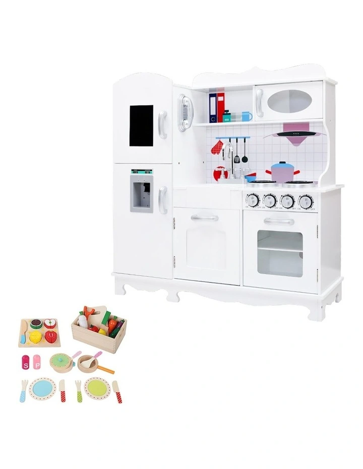 Wooden Kitchen Play Set in White