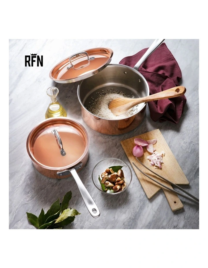 Stainless Steel Induction Open Skillet 20cm in Copper