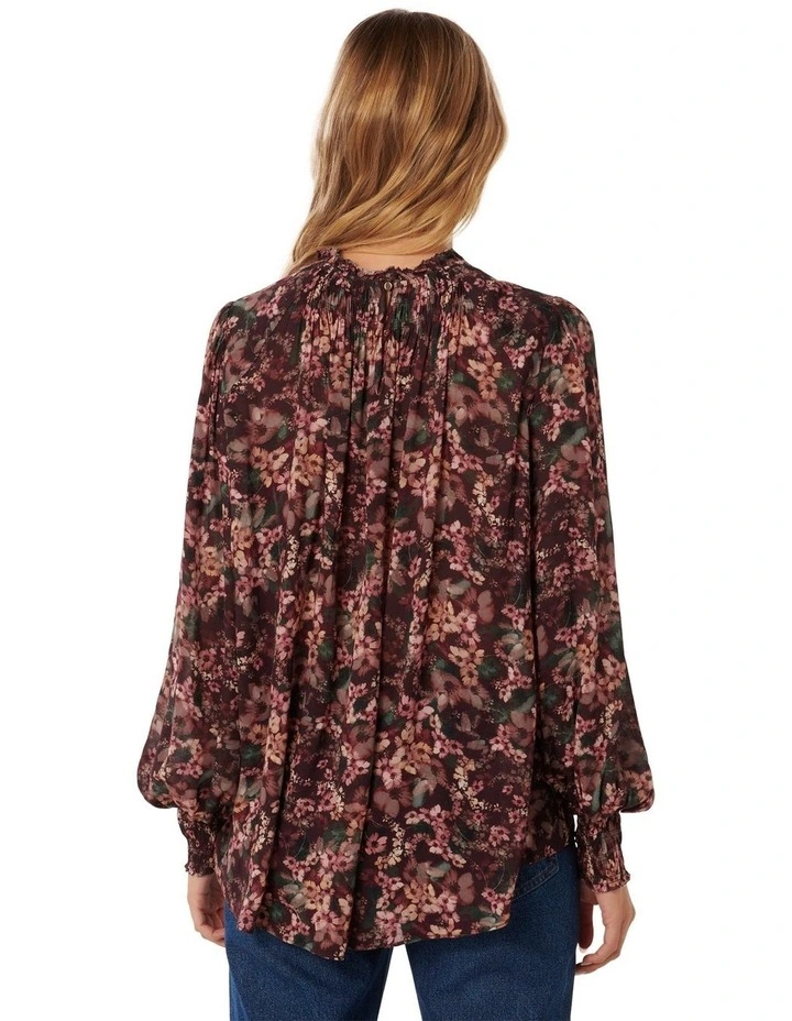 Cyndell Shirred Yoke Shell Top in Multi