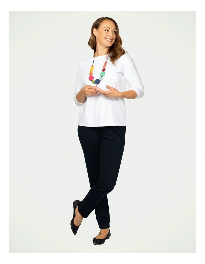 Day Camp 3/4 Sleeve Tee in White