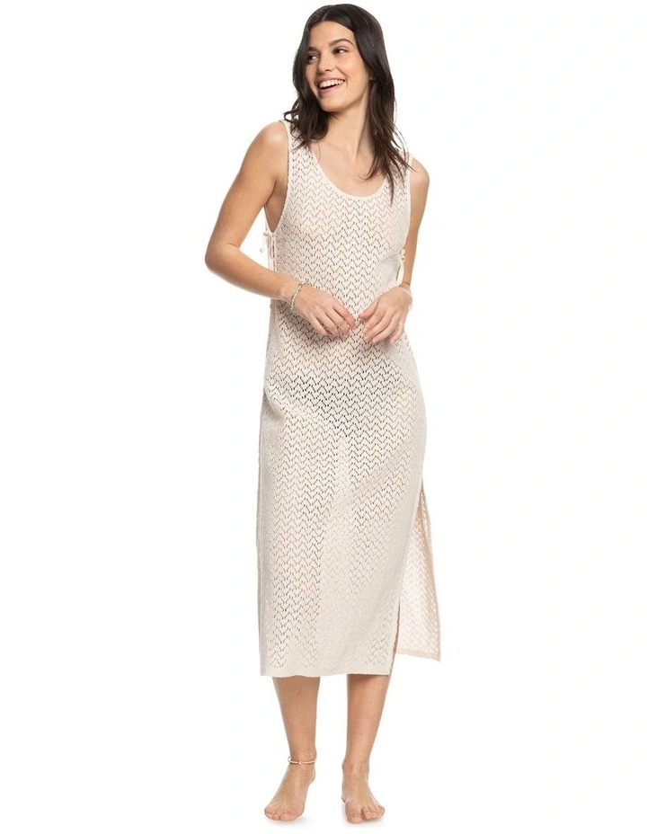 Beach Journey Beach Crochet Dress in Tapioca