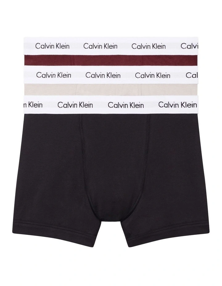 Cotton Stretch Trunks 3 Pack in Multi