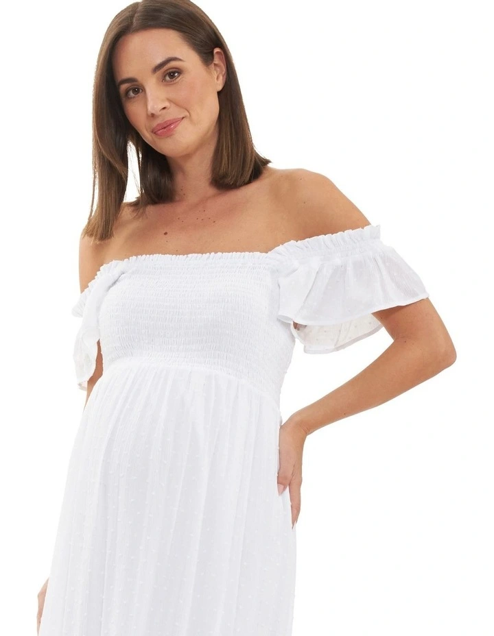Hail Spot Dress in White