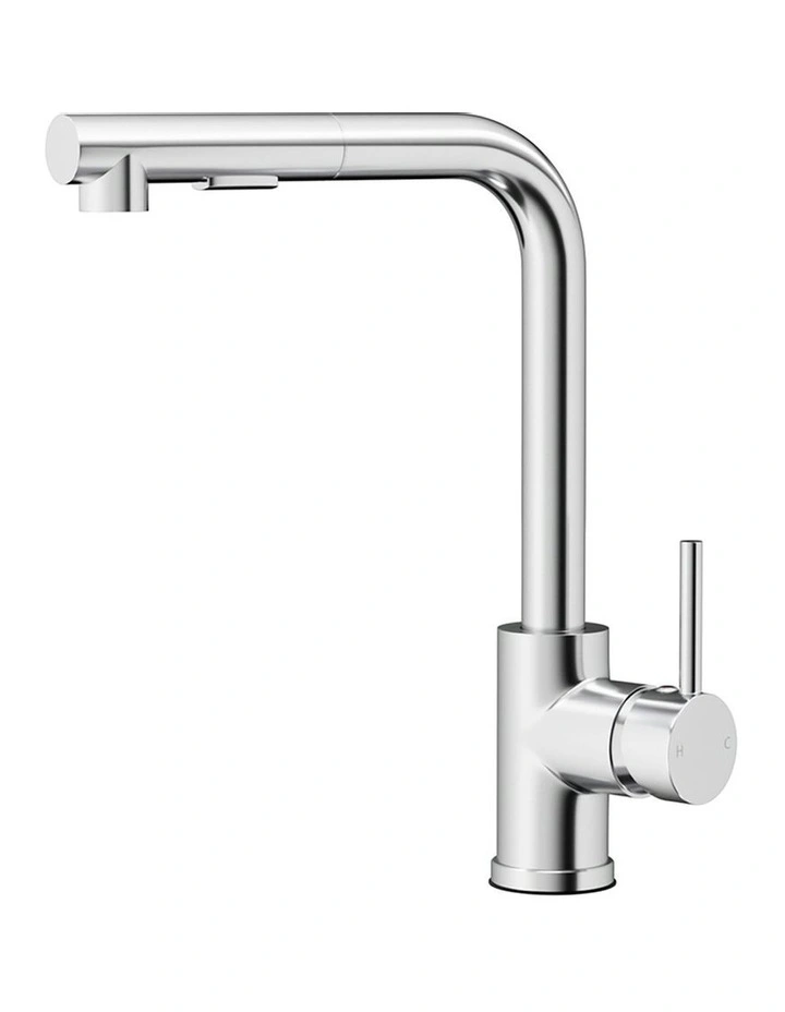 Kitchen Mixer Tap Pull Out Rectangle 2 Mode in Silver