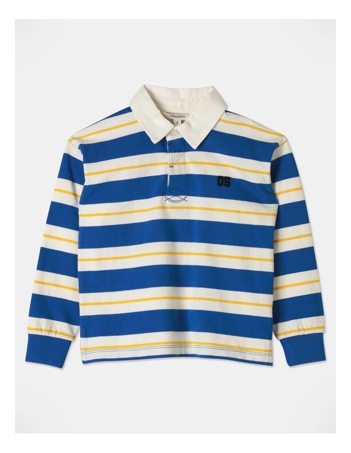 Long Sleeve Rugby Shirt in Blue