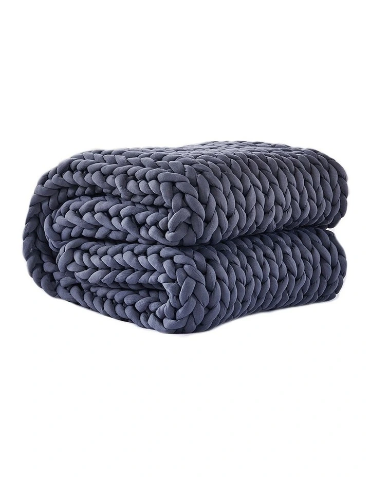 Chunky Bulky Knitted Weighted Blanket 6.5kg in Dark Grey