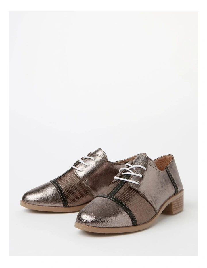 Muse Flat Shoes in Pewter Leather