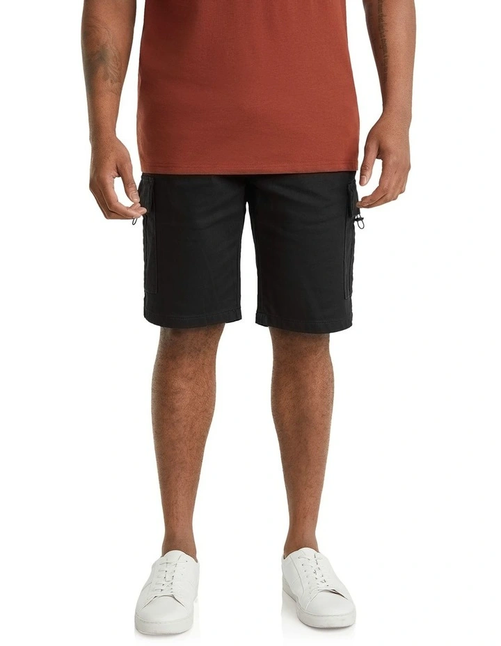 Nelson Knit Cargo Short in Black