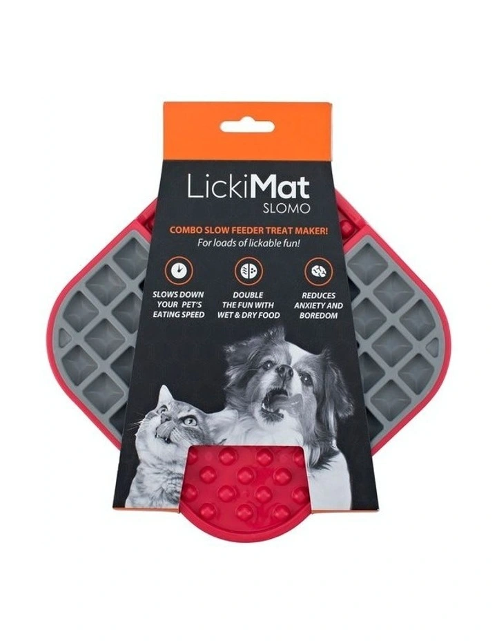Double Slow Food Dog Bowl in Red