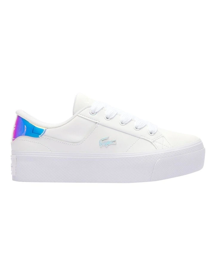Ziane Platform Leather Sneakers in Wht/Blue