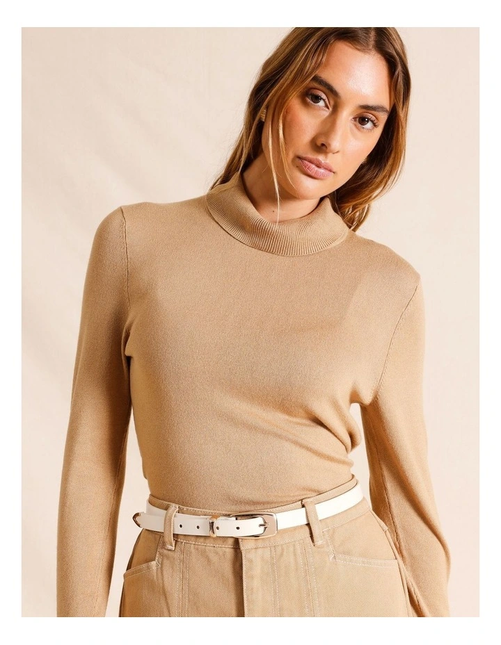 Leather Belt in Ivory