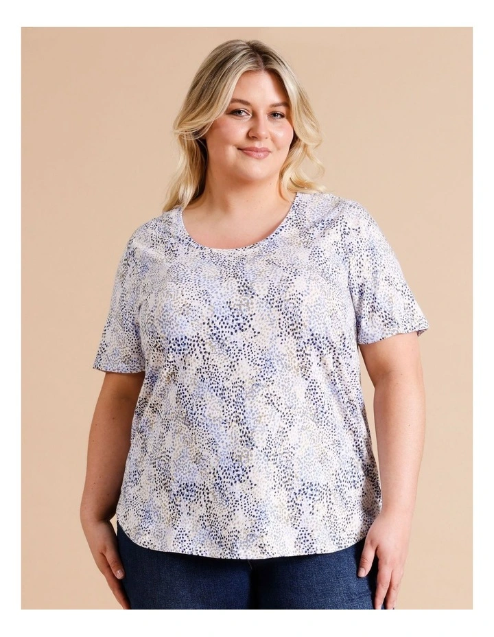 Organic Cotton Wardrobe Staple Short Sleeve Tee Scatter in Spot Print