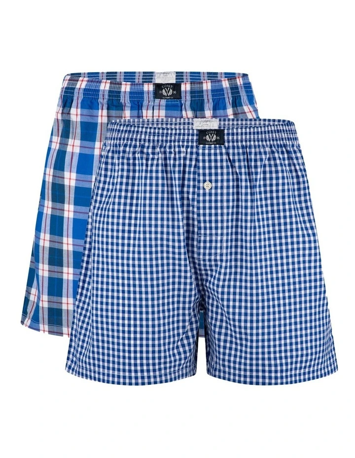 Woven Boxers Two Pack in Blue