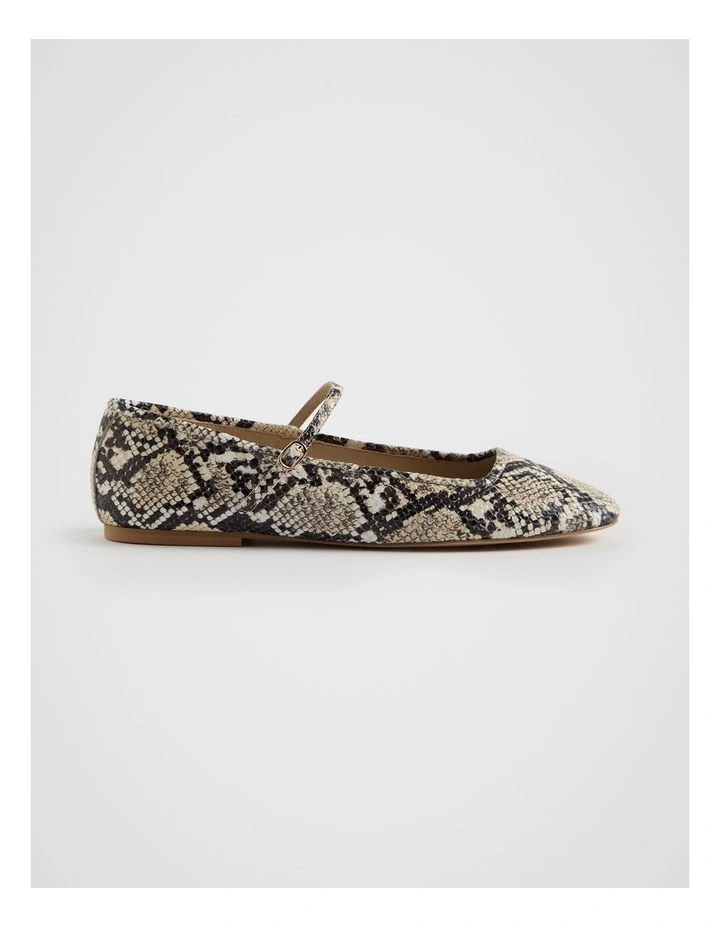 Kai Python Print Flat Ballet in Natural
