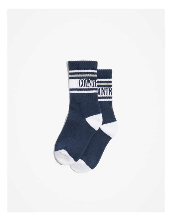 Unisex Heritage Sock in Navy