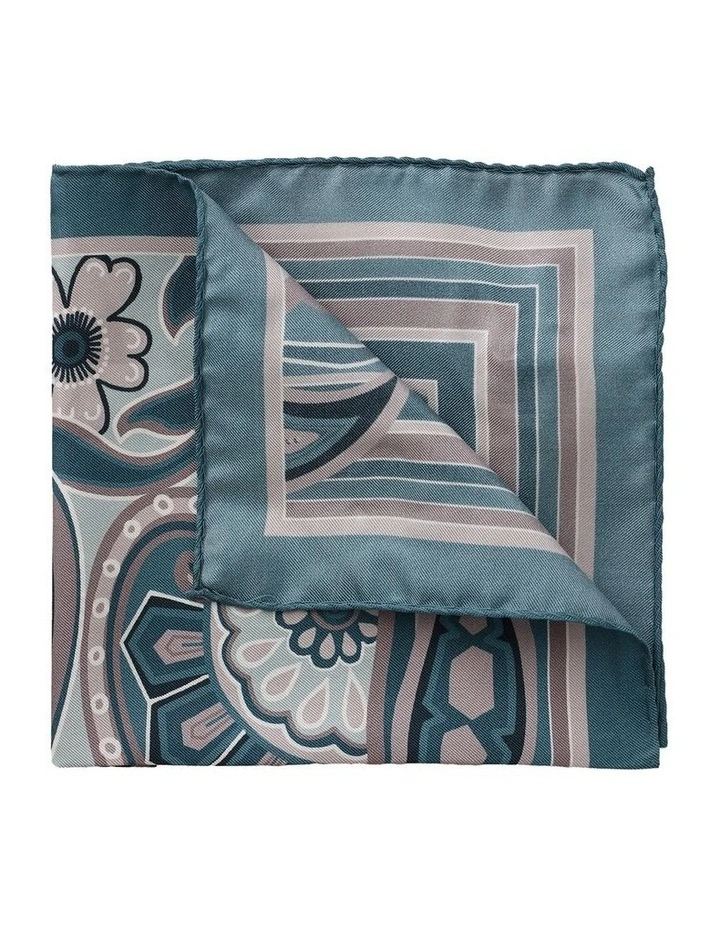 Deco Silk Pocket Square in Blue