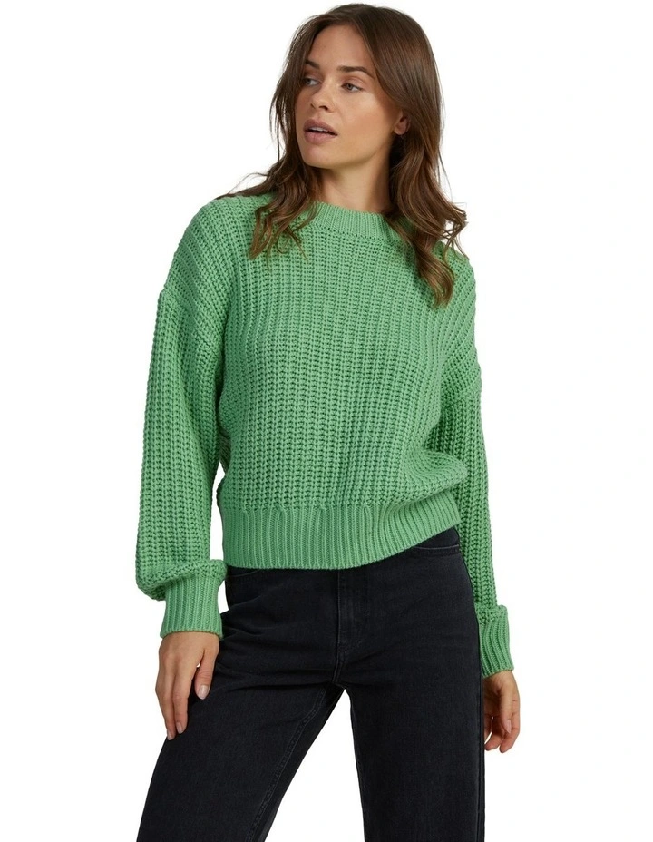 Coming Home Long Sleeve Jumper in Zephyr Green