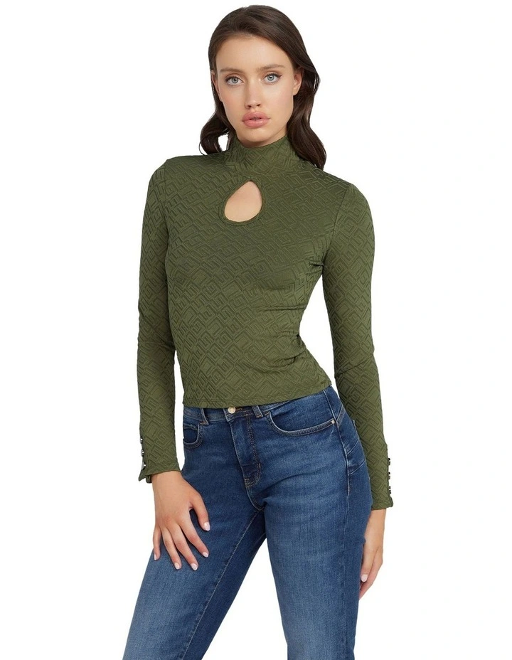 Long Sleeve Clio Top in Green