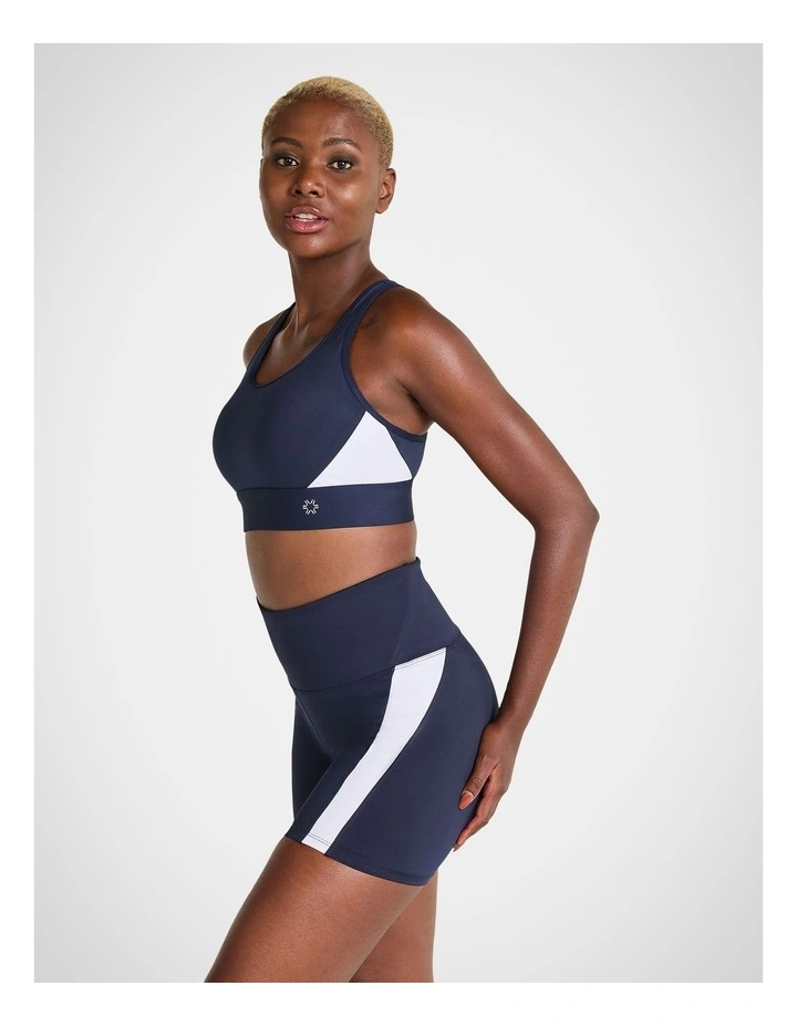 Adjustable High Impact Sports Bra in Indigo