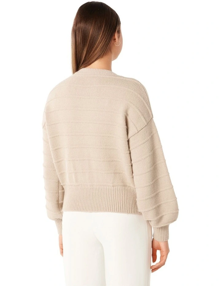 Monroe Cropped Knit Cardigan in Neautral