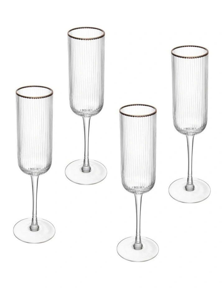 Sorrento Flute Set 4 Piece in Clear
