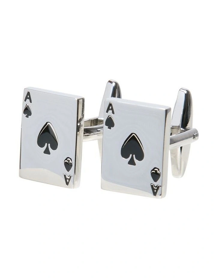 Ace Of Spades Cufflinks in Silver