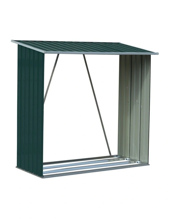 Wood Storage Shed in Green