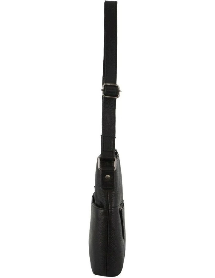 Nappa Leather Square Cross-Body Bag in Black