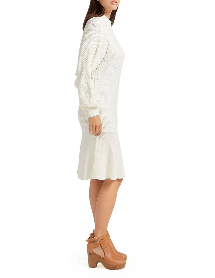 Love Letter Knit Dress in Cream