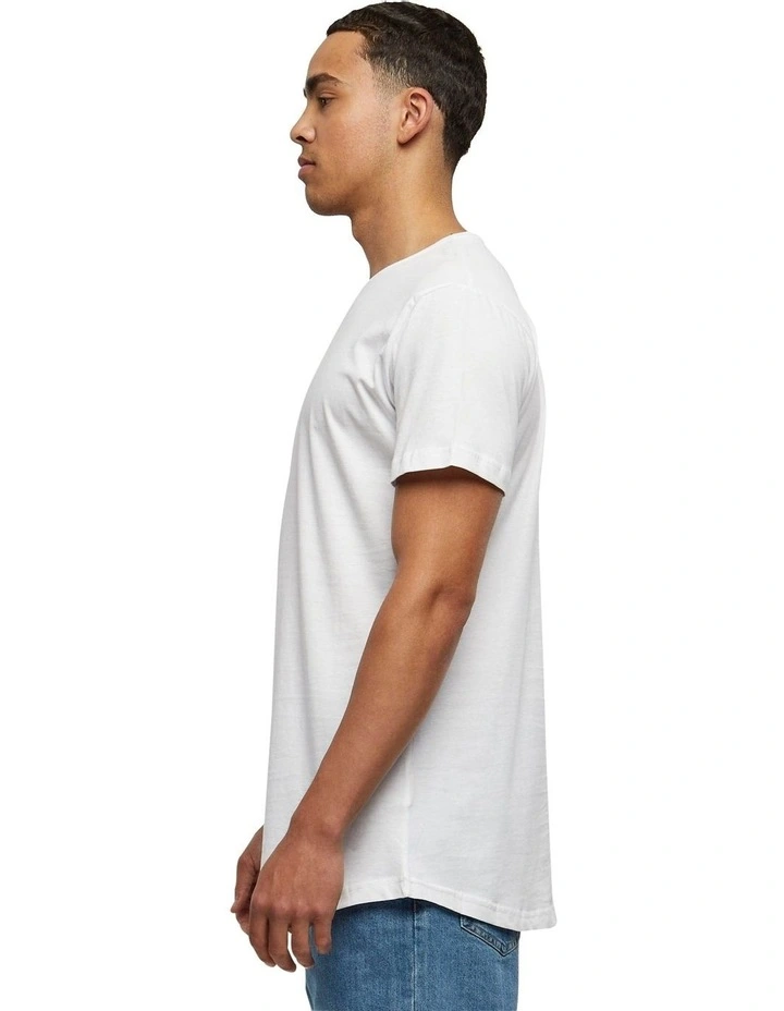 Shaped Long Tee in White