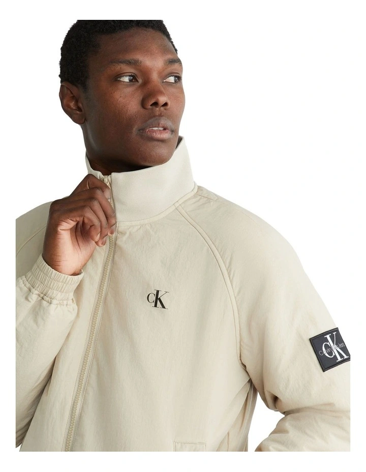 Padded Harrington Jacket in Beige