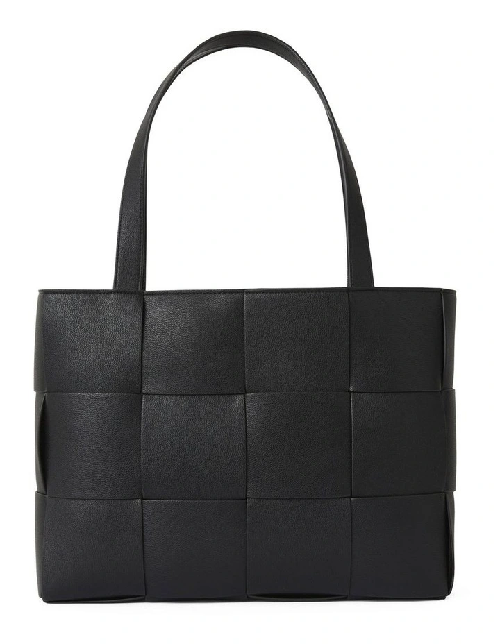 Pierre Woven Tote Bag in Black