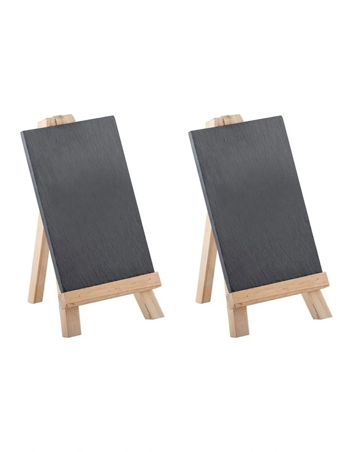 Tuscany Small Slate Chalk Board 2 Pack 9.9x0.4x15cm in Black