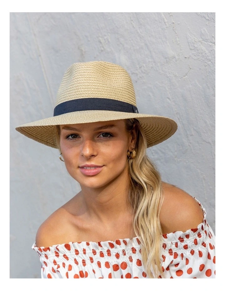 Braided Fedora Hat In Beige
