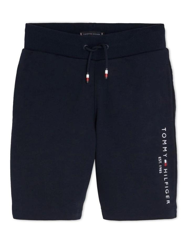 Boys 3-7 Essential Organic Cotton Logo Shorts in Blue