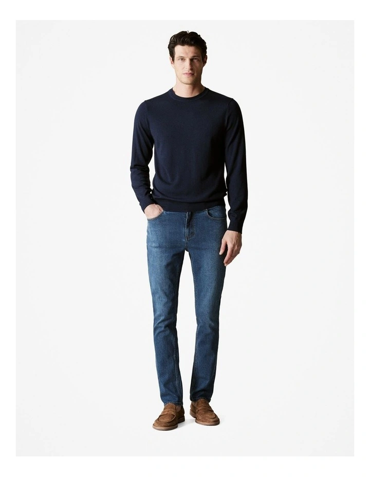 Modern Slim Mid Wash Jeans in Indigo Blue