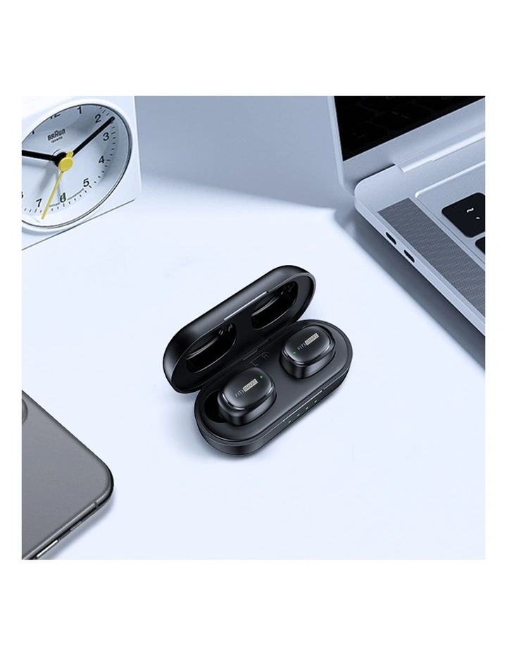 Wireless Ear Buds with Charging Case in Black