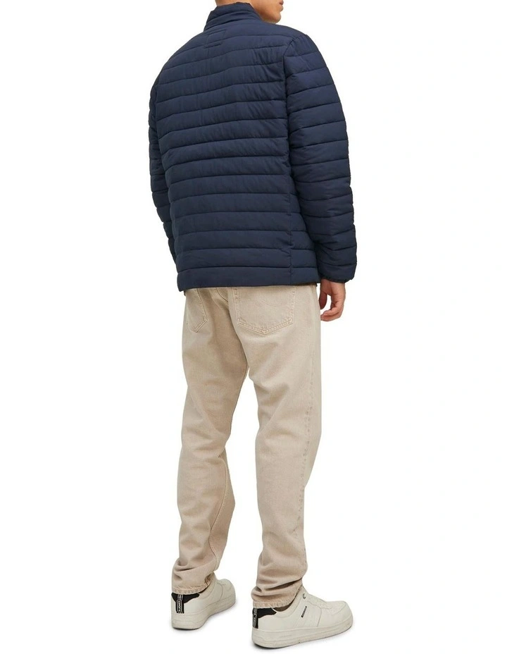 Recycle Long Sleeve Collar Puffer in Navy Blazer