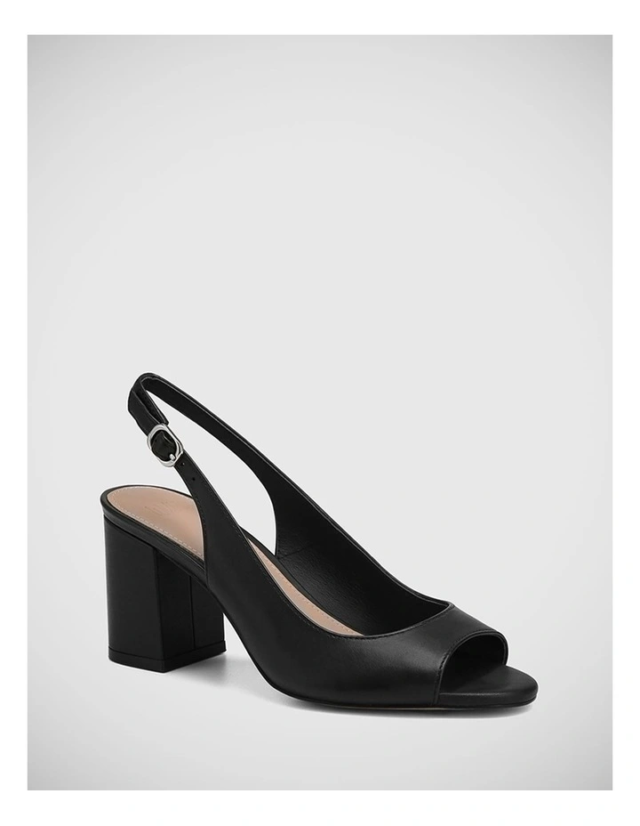 Olivya Leather Sandal in Black